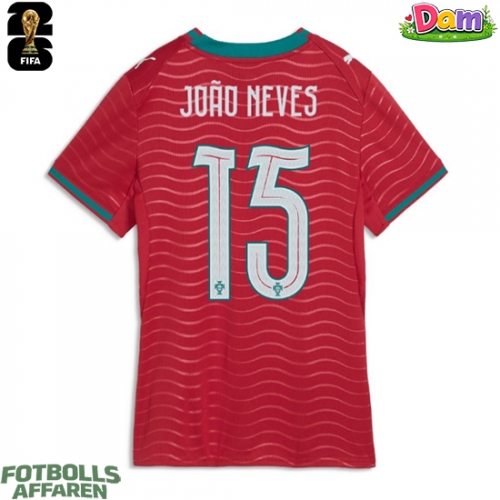 Portugal Joao Neves #15 Hemmatröja Kvinnor VM 2026 Kortärmad